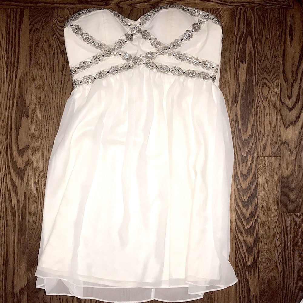 Nordstrom Strapless Embellished Skater Dress MED
